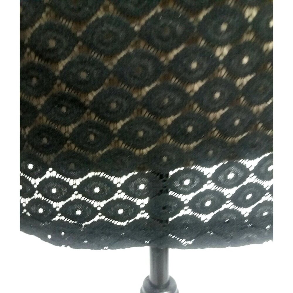 Classic Elegance Black Lace Overlay Lined Dress Size Small Shift Cocktail Chic - Picture 6 of 10